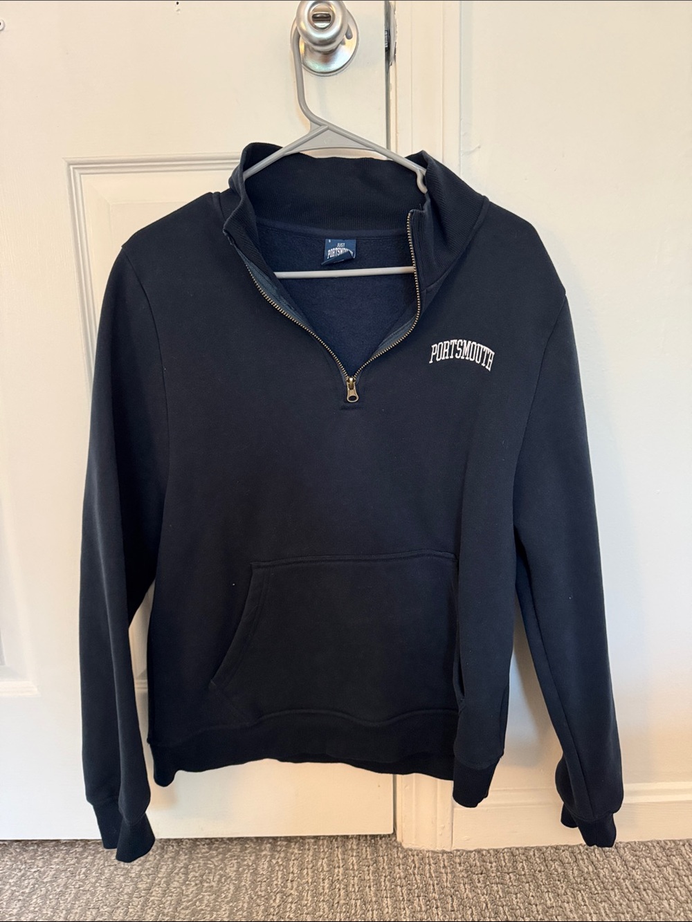 Women's Navy Zip-Up Quarter Sweatshirt